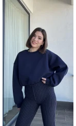 Snw Lacivert 3 İplik Polarlı Sweat