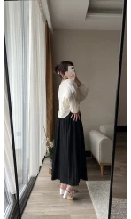 Star SİYAH Uzun Cepli Etek