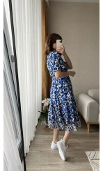 Stew Midi Boy Mavi Elbise