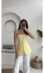 Straplez Yelek Sarı