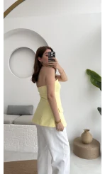 Straplez Yelek Sarı
