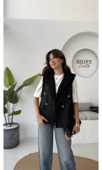 Süet Yelek - Siyah - Kod: 1211