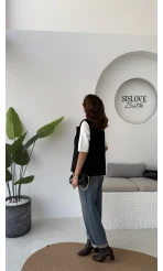 Süet Yelek - Siyah - Kod: 1211