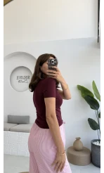 Sugar Polo Yaka Kısa T-shirt - Bordo