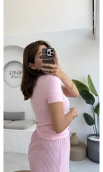 Sugar Polo Yaka Kısa T-shirt - Pembe