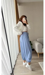 Suprame Modal Kumaş Şalvar İndigo Mavisi