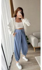 Suprame Modal Kumaş Şalvar İndigo Mavisi