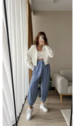 Suprame Modal Kumaş Şalvar İndigo Mavisi