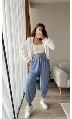 Suprame Modal Kumaş Şalvar İndigo Mavisi