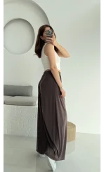 Suprm Modal Palazzo Pantolon Acı Kahve