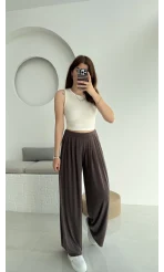 Suprm Modal Palazzo Pantolon Acı Kahve