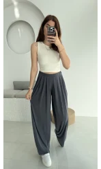 Suprm Modal Palazzo Pantolon Antrasit