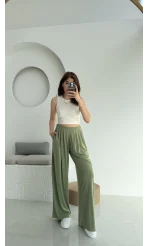 Suprm Modal Palazzo Pantolon Haki