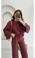 Takım Bennet Serisi Modal Kumaş Bordo