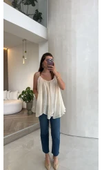 Taş Askılı Pelerin Bluz - Kod: 5090