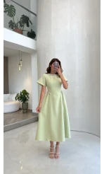 Taş Detay Midi Boy Elbise - Mint - Kod: 3220
