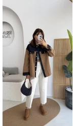 Teddy Kumaş Düğmeli Denim Ceket