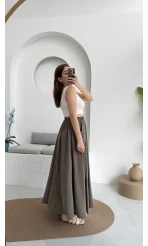 Tensel Modal Cepli Etek Haki - 5002