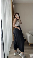 Tensel Kumaş Antrasit Şalvar Pantolon