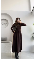 Tensel Modal Karışımlı Cepli Etek - Kahverengi