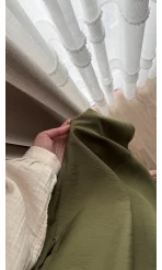 Tensel Modal Karışımlı Cepli Etek - Haki