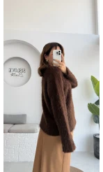 Tina Sakallı Yumoş Kazak - Kahverengi - Kod: 25503