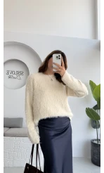 Tina Sakallı Yumoş Kazak - Krem - Kod: 25503