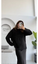 Tina Sakallı Yumoş Kazak - Siyah - Kod: 25503