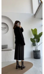 Tina Sakallı Yumoş Kazak - Siyah - Kod: 25503