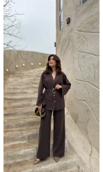 Toka Detay Kemerli Tunik Takım - Acı Kahve - Kod: 8927