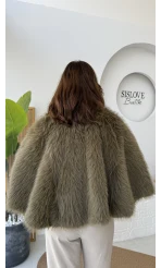 Tracy Tüylü Panço - Haki - Kod: 8015