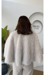 Tracy Tüylü Panço - Taş - Kod: 8015