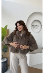 Tracy Tüylü Panço - Vizon - Kod: 8015