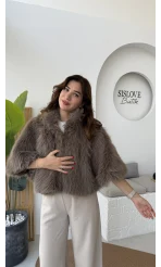 Tracy Tüylü Panço - Vizon - Kod: 8015