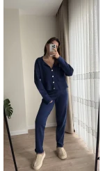 Triko Hırkalı Takım Lacivert