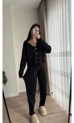 Triko Hırkalı Takım Siyah