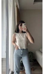 Triko Yanları Bağlamalı Bluz