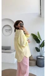 Tül Detay Gömlek-2109-Sarı