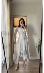 Tül Etekleri Fırfırlı Prenses Elbise 1