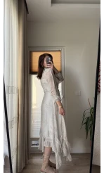 Tül Etekleri Fırfırlı Prenses Elbise 1