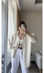 Tunik Krem Gömlek Modeli