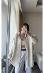 Tunik Krem Gömlek Modeli