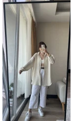 Tunik Krem Gömlek Modeli