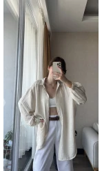 Tunik Krem Gömlek Modeli