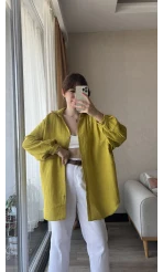 Tunik Yağ Yeşili Gömlek Modeli