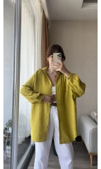Tunik Yağ Yeşili Gömlek Modeli