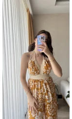 Turuncu Sırt Detay Tulum