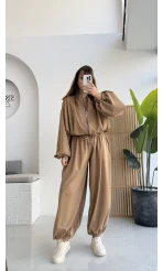 Ultra Premium Bomber Ceket Şalvar Takım Camel Hot