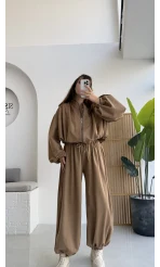 Ultra Premium Bomber Ceket Şalvar Takım Camel Hot