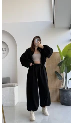 Ultra Premium Bomber Ceket Şalvar Takım Siyah Hot